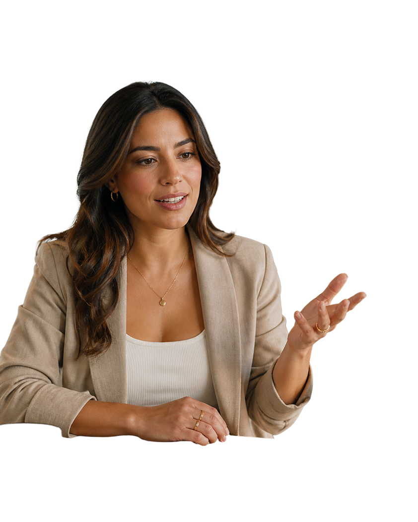 Profesional conversando en un entorno de negocios