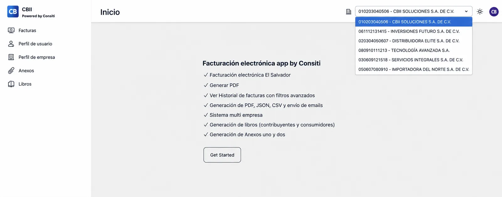 Vista multiempresa para contadores en FactuIA