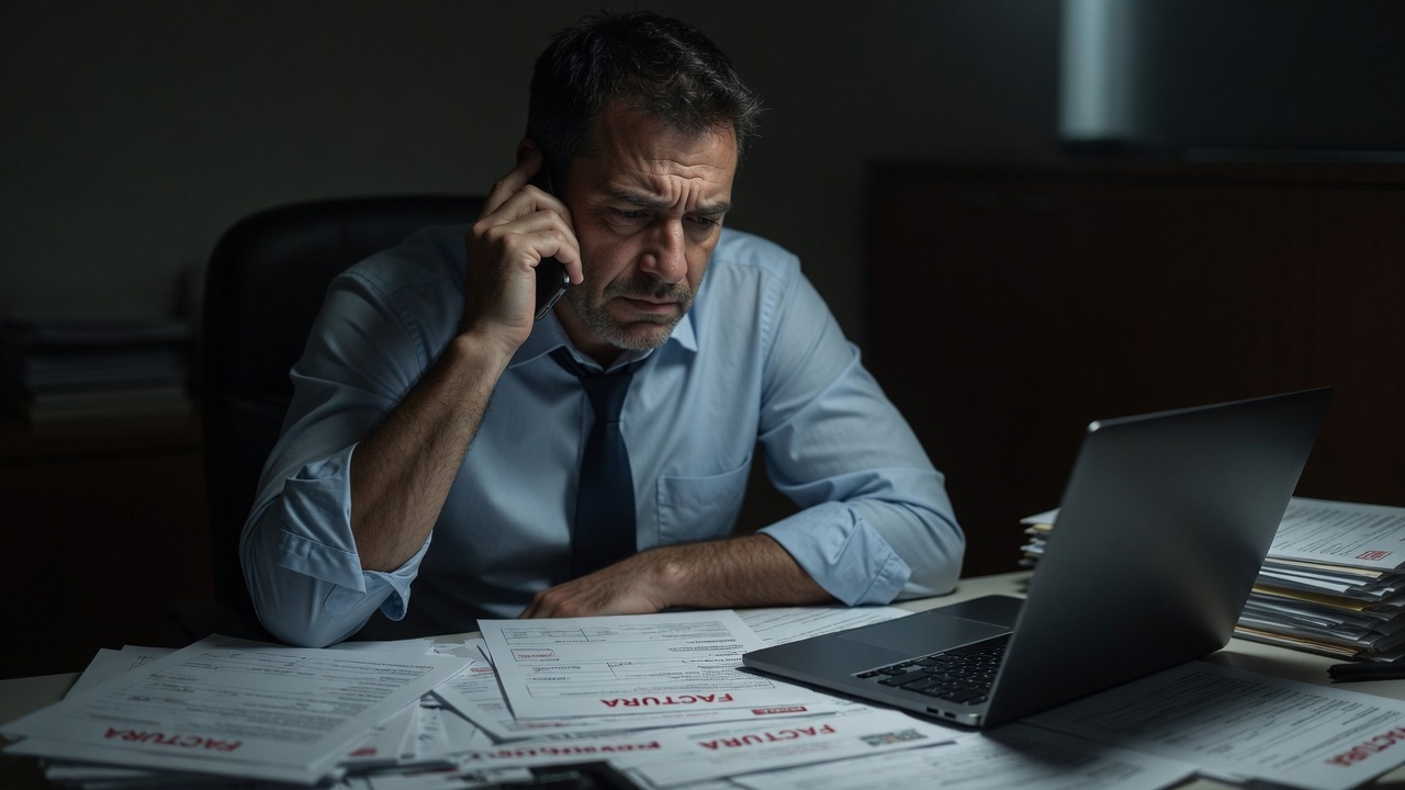 Dueño de negocio resolviendo su primera factura