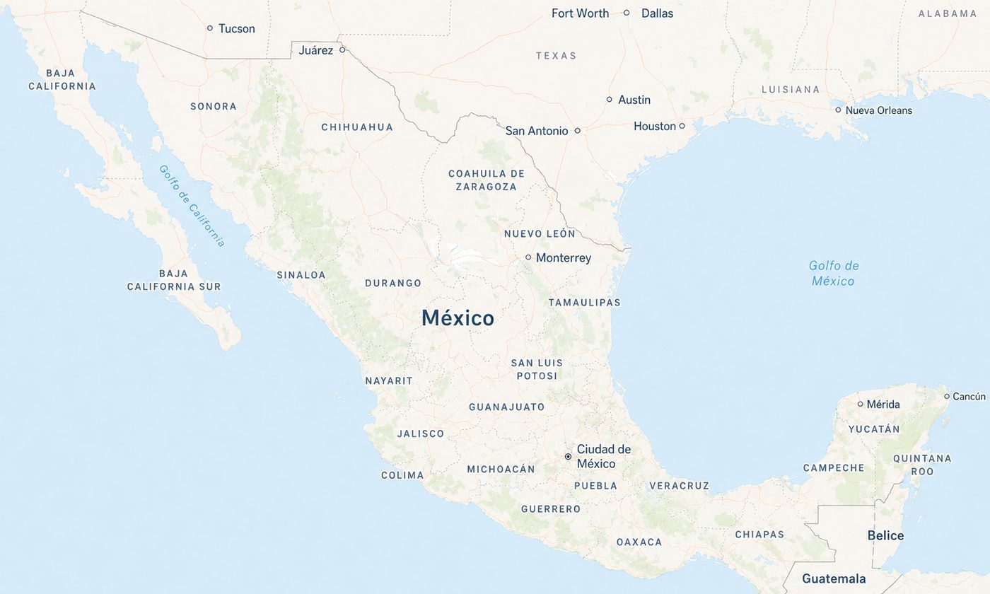 Mapa de México con la red de monitoreo sísmico