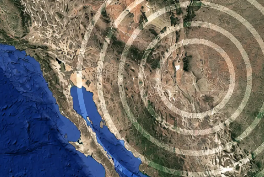 Vista satelital del Pacífico mexicano